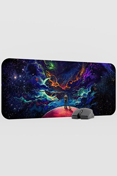 mousepad bastir Dijital Evrende Dog and Man V4 70X30 XL Gaming Rubber Non-Sli...