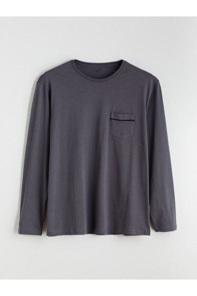 LC Waikiki طاقم الرقبة طويلة الأكمام الرجال منامة الأعلى