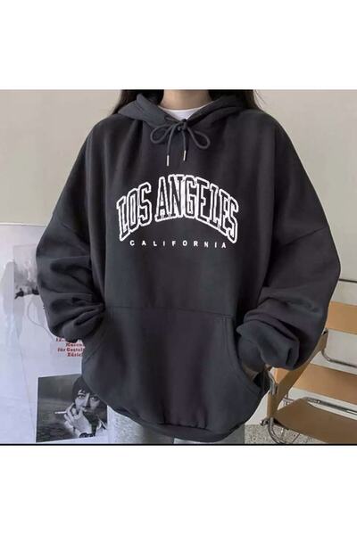 donamod cu glugă Los Angeles California cu imprimeu Hanorac complet pentru fe...