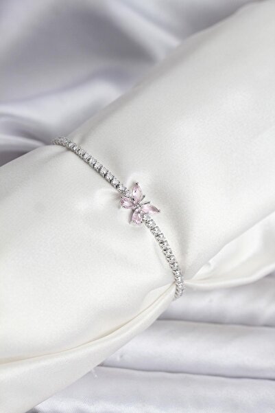 Inure Jewelry Butterfly Model Zircon Stone Silver Color Brass Waterway Women'...