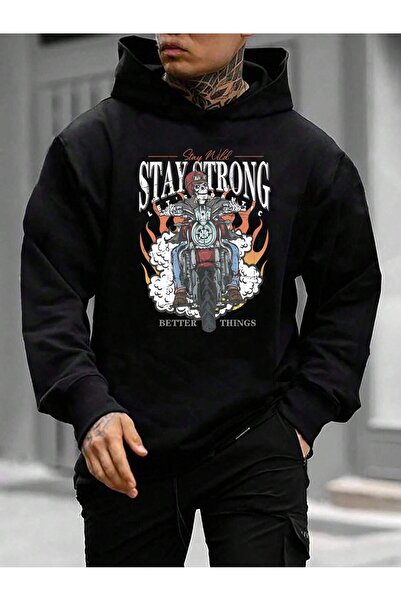 donamod Hanorac cu imprimeu de motociclete și craniu din seria Coko Manfinity...