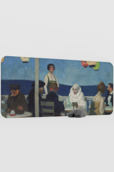 mousepad bastir Soir Bleu Blue Night Tablo E Hopper V4 90X40 XXL Gaming Rubbe...