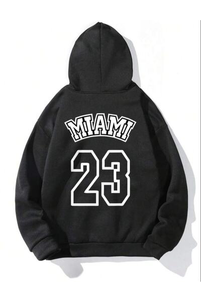 donamod Ανδρικό φούτερ 23 Miami Design με τύπωμα με κουκούλα oversized AFR-mi...