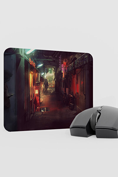 mousepad bastir Digital Cyberpunk City Cityscape V5 22X18 Gaming Rubber Non-S...