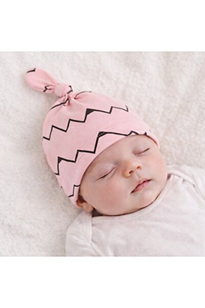 Pure Boutique Caciulita roz cu imprimeu tip fes piticot pentru bebelusi