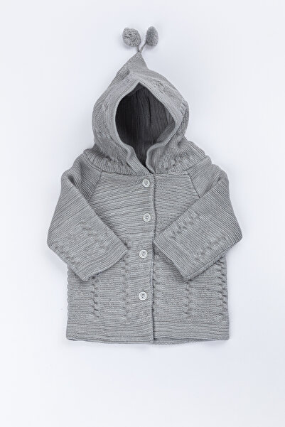 Lui Baby Newborn Hooded Knitwear Unisex Pompom Baby Cardigan 0/6 Months