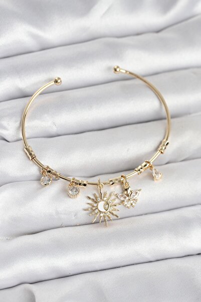 Inure Jewelry سوار نسائي من النحاس الأصفر اللون من سون شارملي