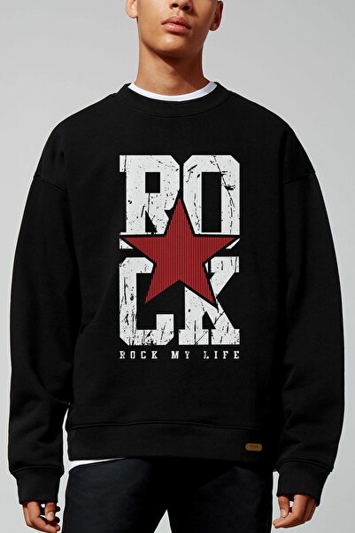 donamod Rock Oversize Black Sweatshirt Adrift196