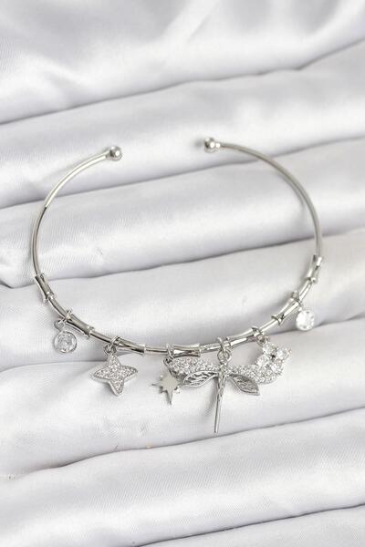 Inure Jewelry سوار نسائي من النحاس الفضي اللون بتصميم يوسيفتشوك الساحر