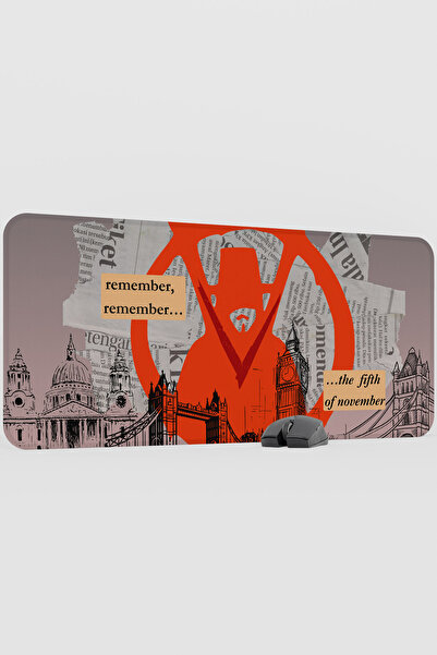 mousepad bastir V for Vendetta 2 V3 90X40 XXL Gaming Rubber Non-Slip Base Mou...