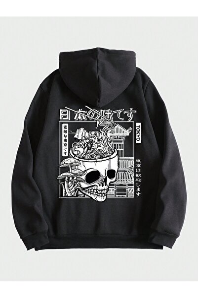 donamod Hanorac cu glugă căptușită cu șnur din seria Coko Anime Guys, cu graf...