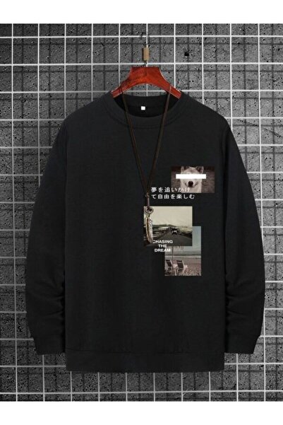 donamod Черенкий оверсайз-свитшот з принтом «Chasing Dream» benisengiydirchas