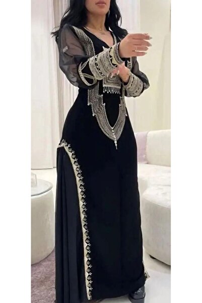 Mira جلابية عسيري بالوون الاسود جميله ورائعه جدا وراقيه الخامه كريب مع تطريز ...