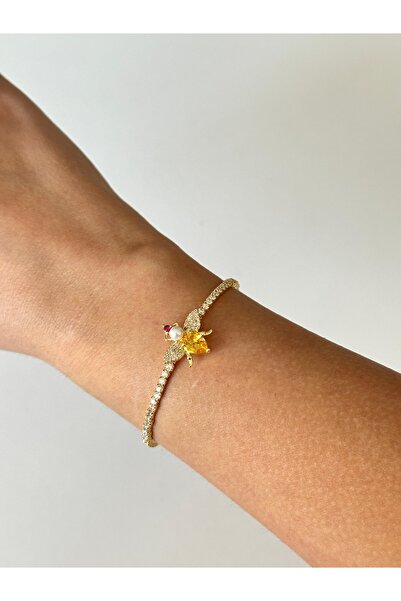 Charmist Çelik zirkon taşlı arı lastik bileklik