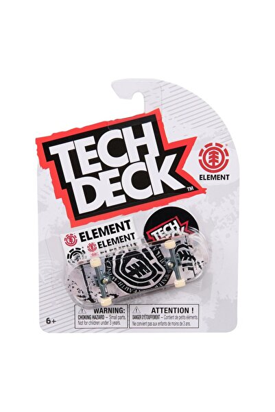 TOYFEST Tech Deck – Element – Siyah Beyaz Logo Grafik – Parmak Kaykay