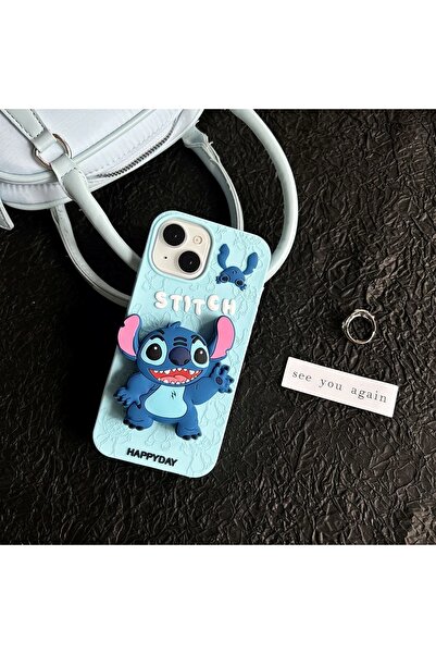 HYPERSOFT Cute Stitch Pattern Soft Dough Silicone Case with Stand Compatible ...