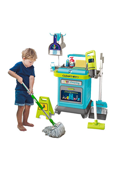 REZZOSS مجموعة ألعاب عربة التنظيف للأطفال، 40 قطعة، تتضمن مكنسة، ممسحة، مكنسة...
