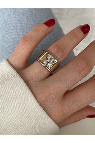 Pinery Jewels Limited Edition - Zirkon Taşlı Alttan Ayarlamalı Kadın Yüzük