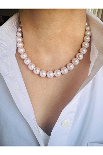 DEVİ fashion Pink Mallorcan Pearl String Necklace 45 cm