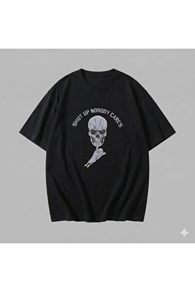 CLASSY.MODA Μπλουζάκι Unisex Oversize με στάμπα Silent Ol Skull