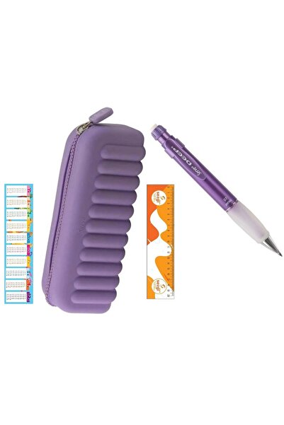 Serve Makı Yumuşak Silikon Kalem Çantası (Mor) ve Deep Metalik Mor Versatil K...