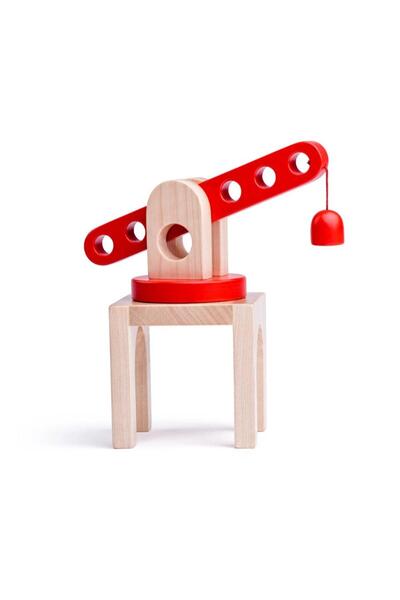 Woodyland Jucărie simplă de macara din lemn pentru trenulețe