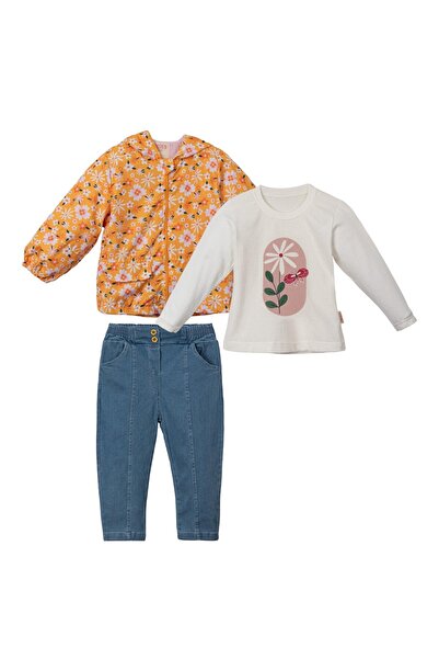 LUSSO Tekstil Kız Çocuk Pera Yağmurluklu Takım Body Dahildir