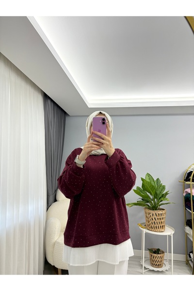 STİLSEN TAŞLI PLİSELİ SWEAT