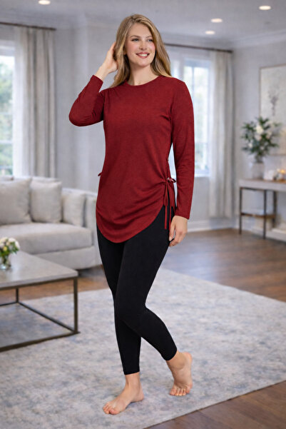 ModaLeaf Burgundy Colored Leggings Set