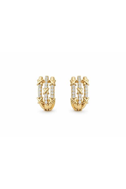 sheenez XUPING JEWELRY Gold Kaplama Zirkon Taşlı X Çelik Küpe