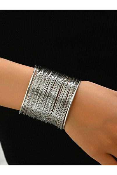 Take Two By Styli Silver Wide Open Cuff Casual Bracelet