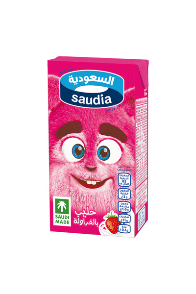 Saudia strawberry flavored milk, 125 ml