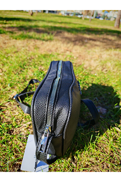 K&D SİLVER Women's Black Leather Strap Daily Bag