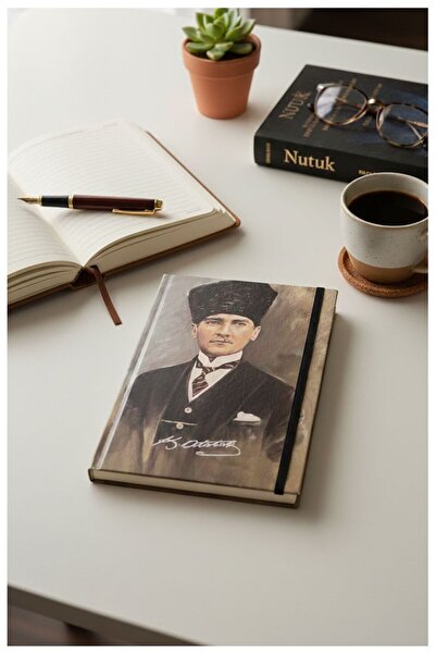 Artmaster Atatürk Tarihsiz Ajanda Kuşe Kapak Kahverengi 1 Adet Atatürk Modali...