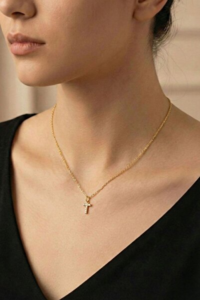 Pemila Design T Harfli Gold Renk Zincir Kolye - Kişiye Özel Baş Harf Kadın Ko...