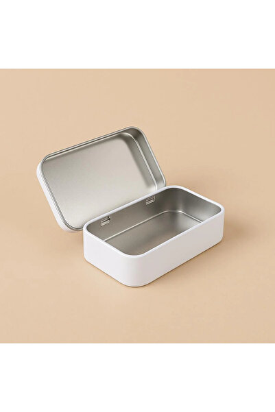 Arynima 97x58x22 mm Beyaz Metal Açılır Kapanır Kutu | Çok Amaçlı Organizer Ta...