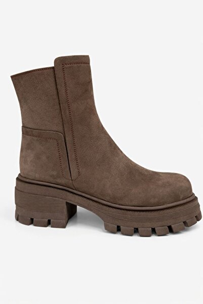 gumushoe Women's Genuine Leather Thick Heeled Non-Slip Sole Zippered Winter B...