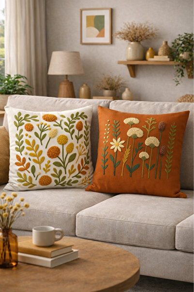 Bertille Home Double Side Digital Printed Set of 4 Throw Pillow Covers (Punch...