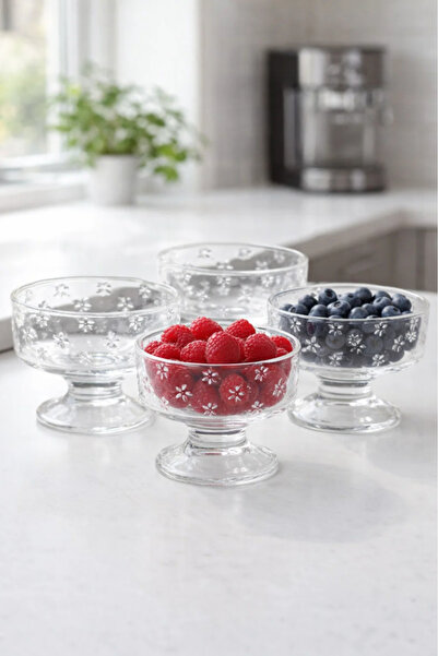 Urbanza Classic 4-Piece Footed Glass Dessert Bowl Set