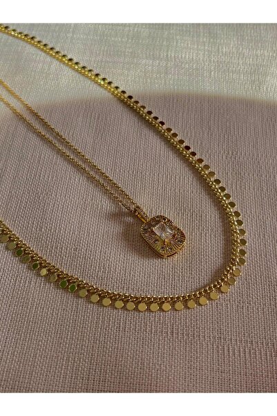 D&Z ACCESSORİES Set of 2 Gold Necklaces |   Vintage Vip Necklaces |   Baguett...