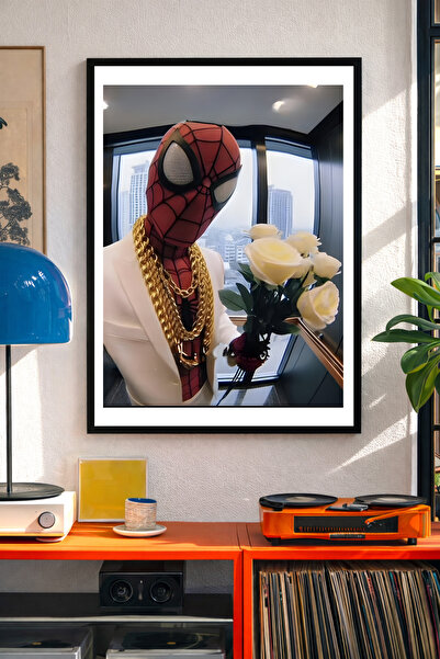 Koi Art Design Siyah Çerçeveli Tek Parça Modern Karışık Troll Temalı Yüksek K...