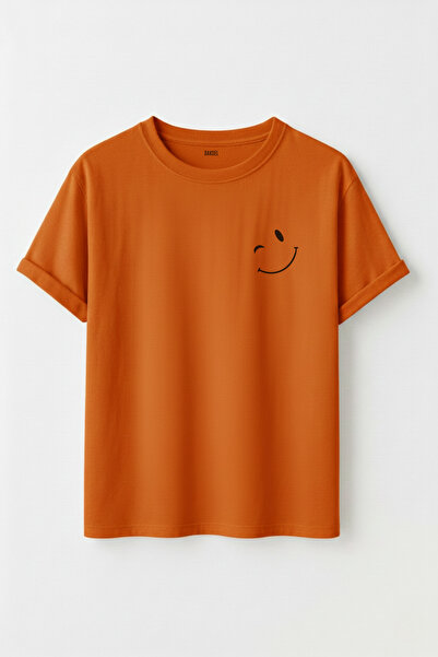 DK DAKSEL Women's Smile Emoji Printed Multicolor Oversized T-Shirt