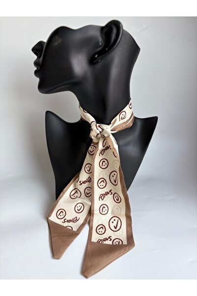 BHR AKSESUAR وشاح رفيع منقوش، شريط (6×85 سم)