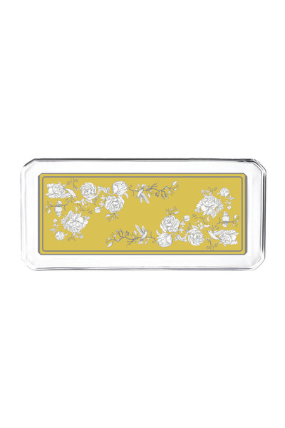 Sivella Rose Glow Yellow Glass Plate