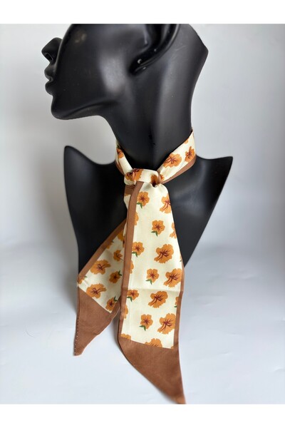 BHR AKSESUAR وشاح رفيع منقوش، شريط (6×85 سم)