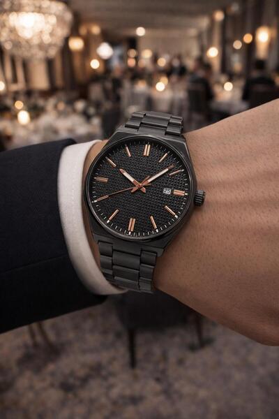 LOOQ Çelik Kordon Takvimli Erkek Kol Saati