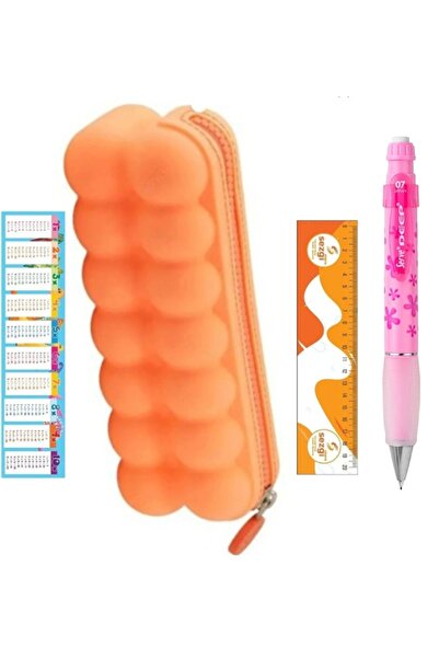 Serve Oshi Silikon Kalemkutusu (Somon Rengi) ve Deep Doğa Desen Versatil 0,7 ...