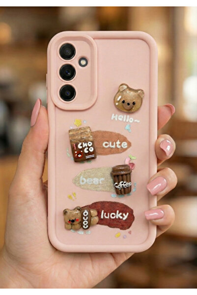 Rivor غطاء متوافق مع هاتف سامسونج جالاكسي S25 FE مع حماية للكاميرا ونقش دب وق...