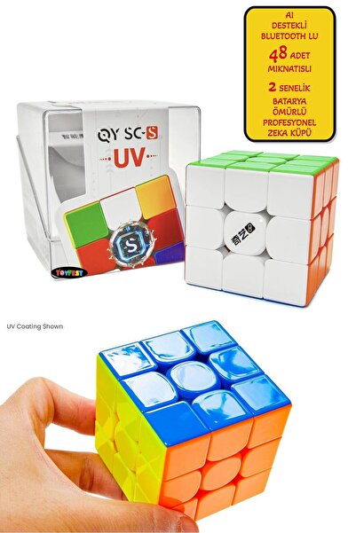 TOYFEST QY Smart Cube AI Destekli UV 3x3 Zeka Küpü Manyetik Bluetooth Speed C...