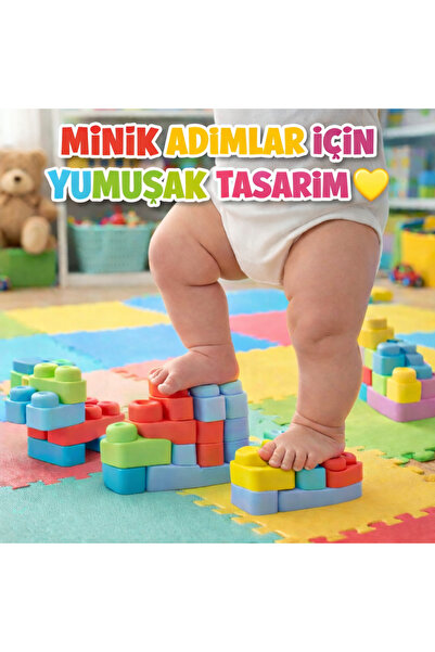 TOHA Yumuşak Big Bloklar 24 Parça | Bebekler İçin Güvenli Eğitici Lego Yapı B...